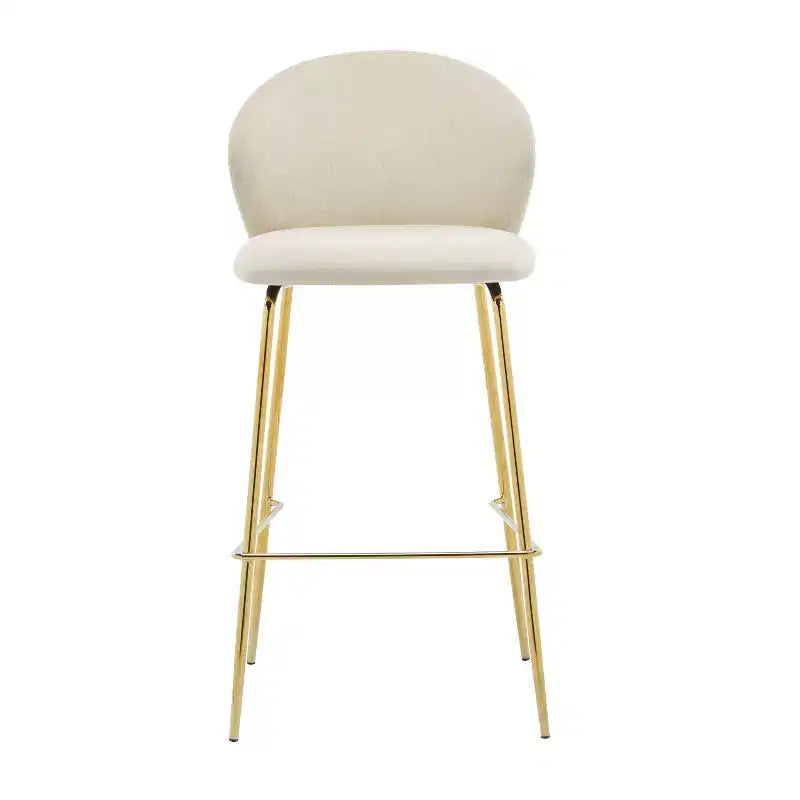 Christopher Knight Home Valeska Contemporary Upholstered Bar Stool with Gilded Metal Legs (Set of 2)
