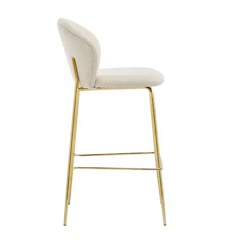 Christopher Knight Home Valeska Contemporary Upholstered Bar Stool with Gilded Metal Legs (Set of 2)