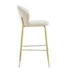 Christopher Knight Home Valeska Contemporary Upholstered Bar Stool with Gilded Metal Legs (Set of 2)