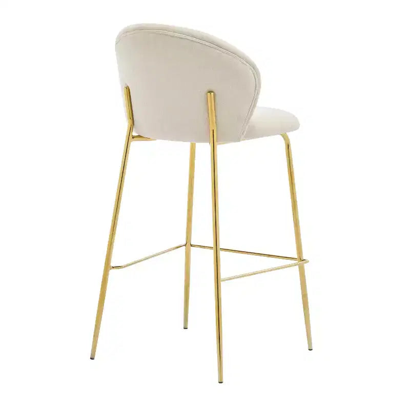 Christopher Knight Home Valeska Contemporary Upholstered Bar Stool with Gilded Metal Legs (Set of 2)