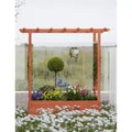 Raised Garden Bed With Trellis, Wood Planter Box With Side Trellis, Hanging Roof, and Drainage Holes, for Climbing Plants, Vines, Flowers