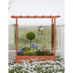 Raised Garden Bed With Trellis, Wood Planter Box With Side Trellis, Hanging Roof, and Drainage Holes, for Climbing Plants, Vines, Flowers