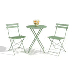 3-Piece Folding Bistro Set,Foldable Patio Furniture Set with Premium Frame, Outdoor Bistro Table and Chairs Set of 2 for Patio,Garden and Balcony