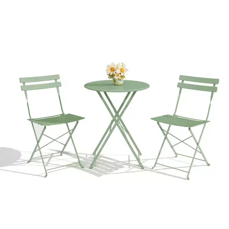 3-Piece Folding Bistro Set,Foldable Patio Furniture Set with Premium Frame, Outdoor Bistro Table and Chairs Set of 2 for Patio,Garden and Balcony