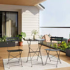3-Piece Folding Bistro Set,Foldable Patio Furniture Set with Premium Frame, Outdoor Bistro Table and Chairs Set of 2 for Patio,Garden and Balcony