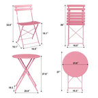 3-Piece Folding Bistro Set,Foldable Patio Furniture Set with Premium Frame, Outdoor Bistro Table and Chairs Set of 2 for Patio,Garden and Balcony