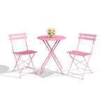 3-Piece Folding Bistro Set,Foldable Patio Furniture Set with Premium Frame, Outdoor Bistro Table and Chairs Set of 2 for Patio,Garden and Balcony
