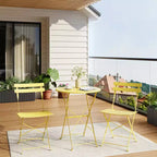 3-Piece Folding Bistro Set,Foldable Patio Furniture Set with Premium Frame, Outdoor Bistro Table and Chairs Set of 2 for Patio,Garden and Balcony