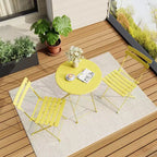 3-Piece Folding Bistro Set,Foldable Patio Furniture Set with Premium Frame, Outdoor Bistro Table and Chairs Set of 2 for Patio,Garden and Balcony