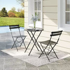 3-Piece Folding Bistro Set,Foldable Patio Furniture Set with Premium Frame, Outdoor Bistro Table and Chairs Set of 2 for Patio,Garden and Balcony