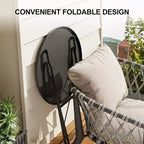 3-Piece Folding Bistro Set,Foldable Patio Furniture Set with Premium Frame, Outdoor Bistro Table and Chairs Set of 2 for Patio,Garden and Balcony