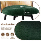 Bekrvio 26 Mid-Century Modern Swivel Bar Stools Set of 2/3/4, Boucle Upholstered Bar Chairs with Rattan Back & Metal Legs for Kitchen Counter