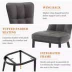 Bekrvio Dining Room Chairs Set of 6, Modern Upholstered Faux Leather Seat with High Back, Metal Legs, Armless Kitchen Chairs for Living Dinning Room