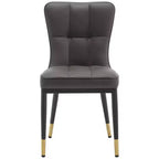 Bekrvio Dining Room Chairs Set of 6, Modern Upholstered Faux Leather Seat with High Back, Metal Legs, Armless Kitchen Chairs for Living Dinning Room