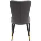 Bekrvio Dining Room Chairs Set of 6, Modern Upholstered Faux Leather Seat with High Back, Metal Legs, Armless Kitchen Chairs for Living Dinning Room