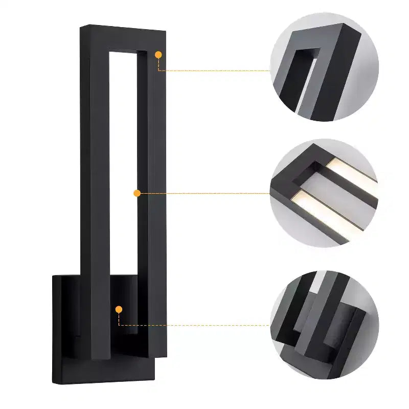 C Cattleya 22.5in Matte Black Integrated LED Outdoor Wall Light