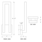 C Cattleya 22.5in Matte Black Integrated LED Outdoor Wall Light