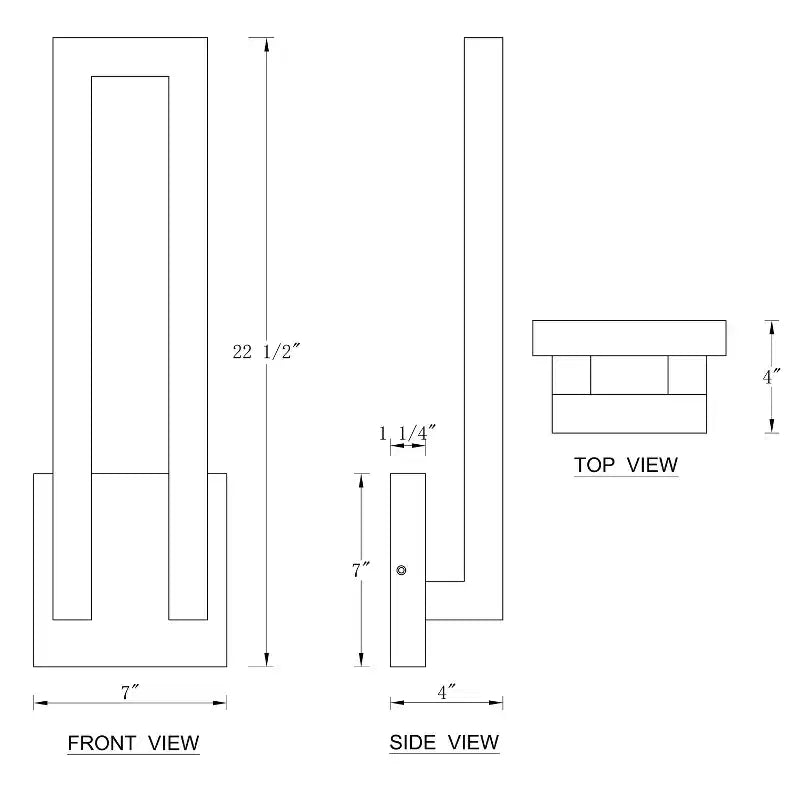 C Cattleya 22.5in Matte Black Integrated LED Outdoor Wall Light