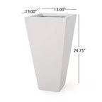 Christopher Knight Home Ella Outdoor Modern Medium and Small Cast Stone Planters (Set of 2)