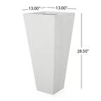 Christopher Knight Home Ella Outdoor Modern Medium and Small Cast Stone Planters (Set of 2)