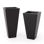 Christopher Knight Home Ella Outdoor Modern Medium and Small Cast Stone Planters (Set of 2)