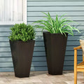 Christopher Knight Home Ella Outdoor Modern Medium and Small Cast Stone Planters (Set of 2)