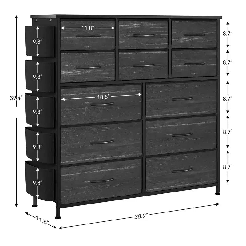 12 Drawer Dresser for for Bedroom, Fabric Dressers & Chest of Drawers