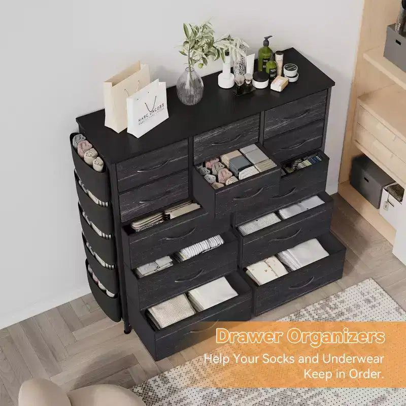 12 Drawer Dresser for for Bedroom, Fabric Dressers & Chest of Drawers