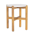 Christopher Knight Home Tobias Rustic Outdoor Lightweight Concrete and Acacia Wood Round SIde Table