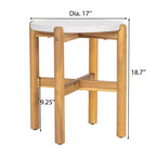 Christopher Knight Home Tobias Rustic Outdoor Lightweight Concrete and Acacia Wood Round SIde Table