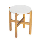Christopher Knight Home Tobias Rustic Outdoor Lightweight Concrete and Acacia Wood Round SIde Table