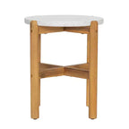 Christopher Knight Home Tobias Rustic Outdoor Lightweight Concrete and Acacia Wood Round SIde Table