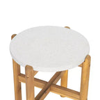 Christopher Knight Home Tobias Rustic Outdoor Lightweight Concrete and Acacia Wood Round SIde Table