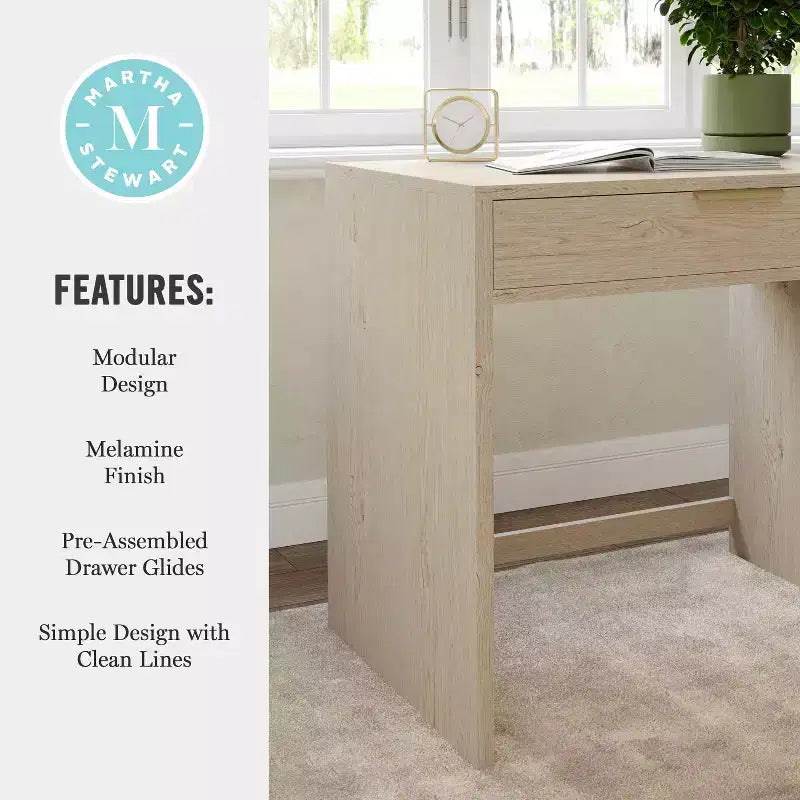 Martha Stewart Kayden Home Office Modular Single-Drawer Desk