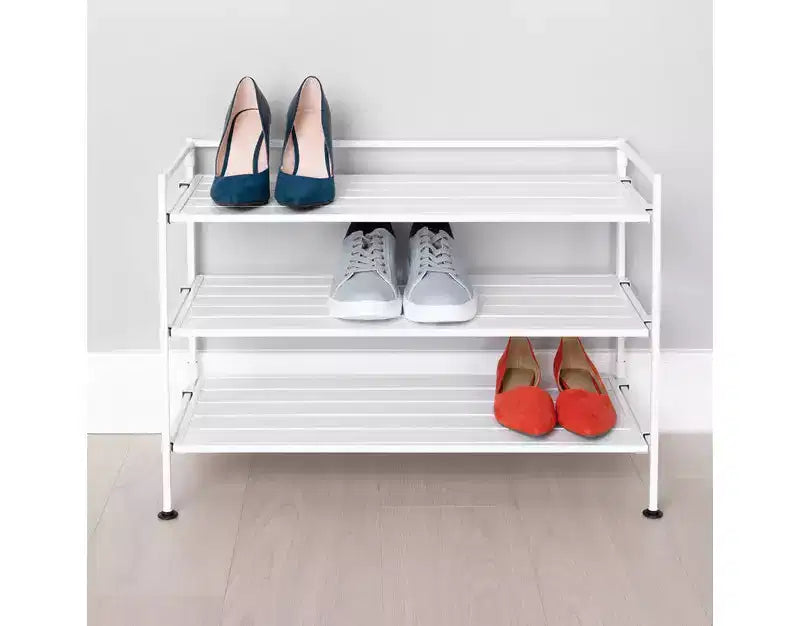 Seville Classics 12-Pair 3-Tier Resin Sturdy Metal Shoe Rack