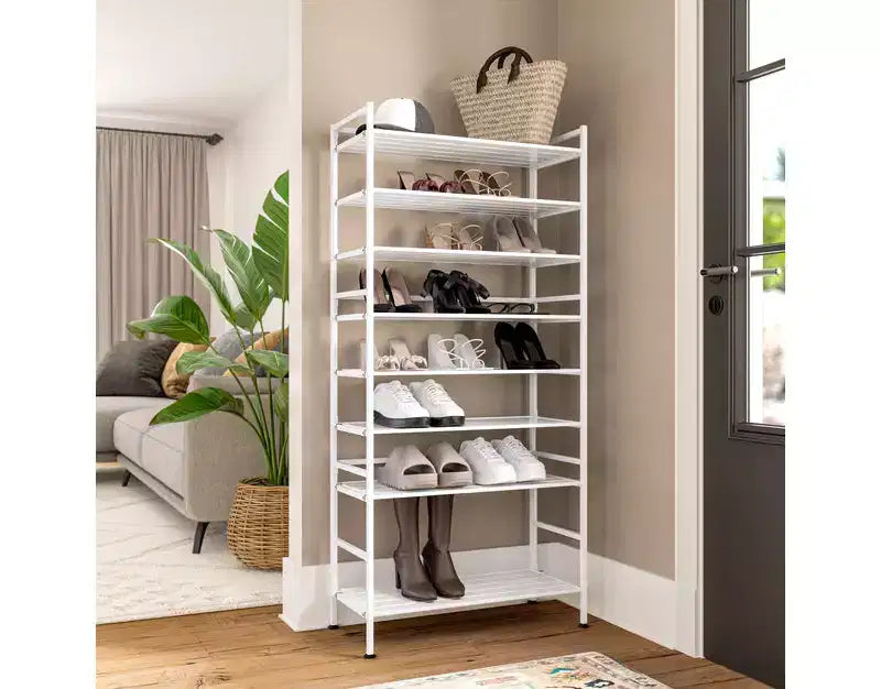 Seville Classics 12-Pair 3-Tier Resin Sturdy Metal Shoe Rack