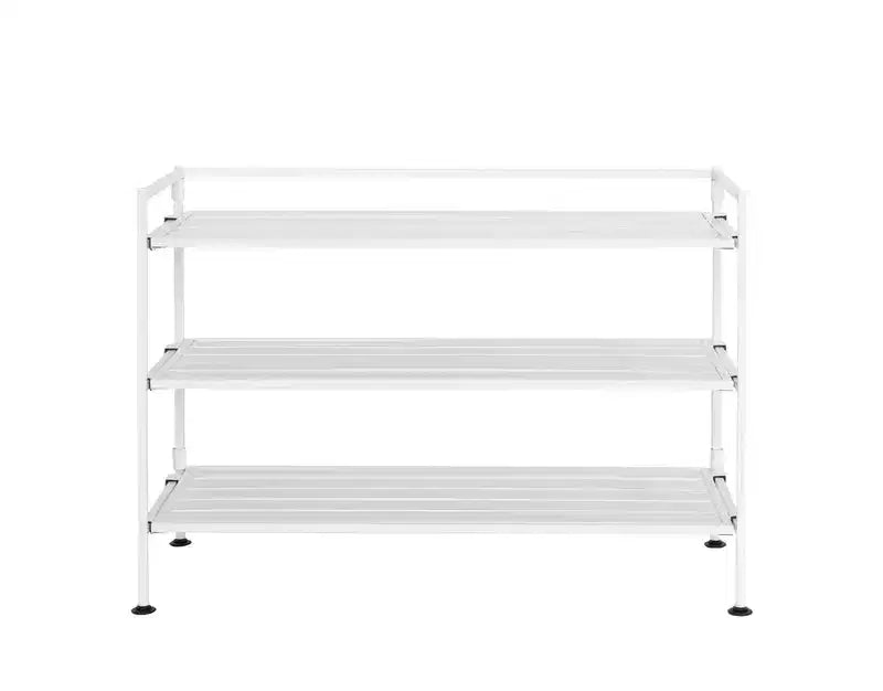 Seville Classics 12-Pair 3-Tier Resin Sturdy Metal Shoe Rack