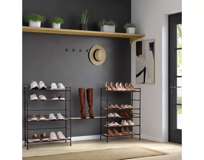 Seville Classics 12-Pair 3-Tier Resin Sturdy Metal Shoe Rack
