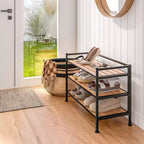 Seville Classics 12-Pair 3-Tier Resin Sturdy Metal Shoe Rack