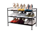 Seville Classics 12-Pair 3-Tier Resin Sturdy Metal Shoe Rack