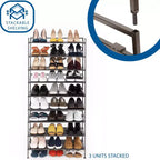 Seville Classics 9-Pair 3-Tier Resin Slat Stackable Shoe Rack