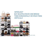 Seville Classics 9-Pair 3-Tier Resin Slat Stackable Shoe Rack