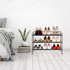 Seville Classics 9-Pair 3-Tier Resin Slat Stackable Shoe Rack