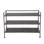 Seville Classics 9-Pair 3-Tier Resin Slat Stackable Shoe Rack
