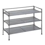 Seville Classics 9-Pair 3-Tier Resin Slat Stackable Shoe Rack