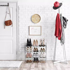 Seville Classics 24-Pair 3-Tier Expandable Non-Slip Metal Frame Shoe Rack