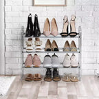 Seville Classics 24-Pair 3-Tier Expandable Non-Slip Metal Frame Shoe Rack