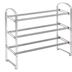 Seville Classics 24-Pair 3-Tier Expandable Non-Slip Metal Frame Shoe Rack