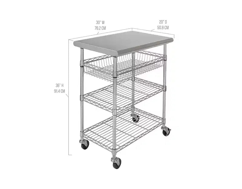 Seville Classics Stainless Steel Top NSF certified Utility Worktable Cart
