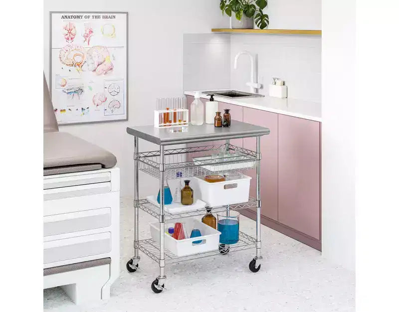 Seville Classics Stainless Steel Top NSF certified Utility Worktable Cart